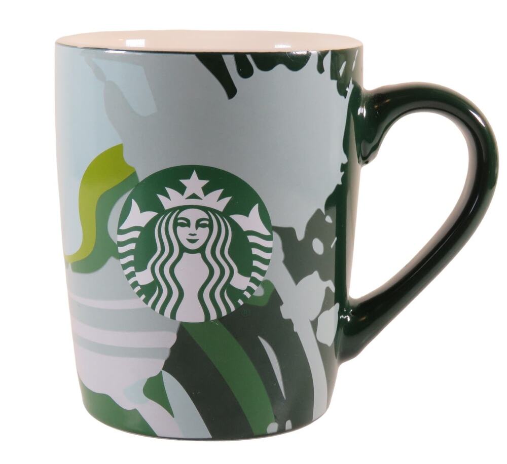 Starbucks Coffee Mug 10oz Abstract Art Ceramic Mug 2021 Green Blue